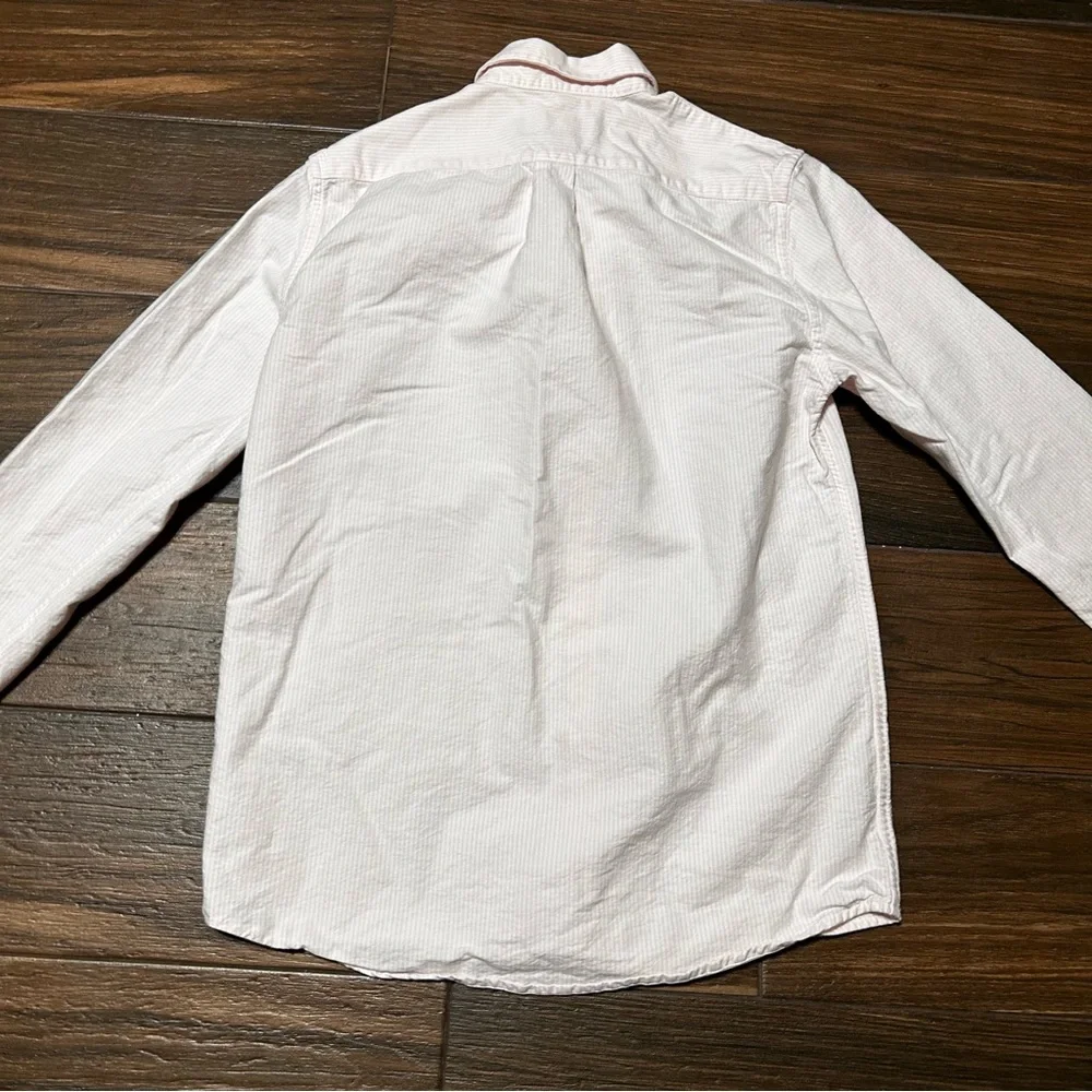 Vineyard Vines Boys Whale Shirt Long Sleeve Large 16 Pink White‎ Stripes - Picture 2 of 10